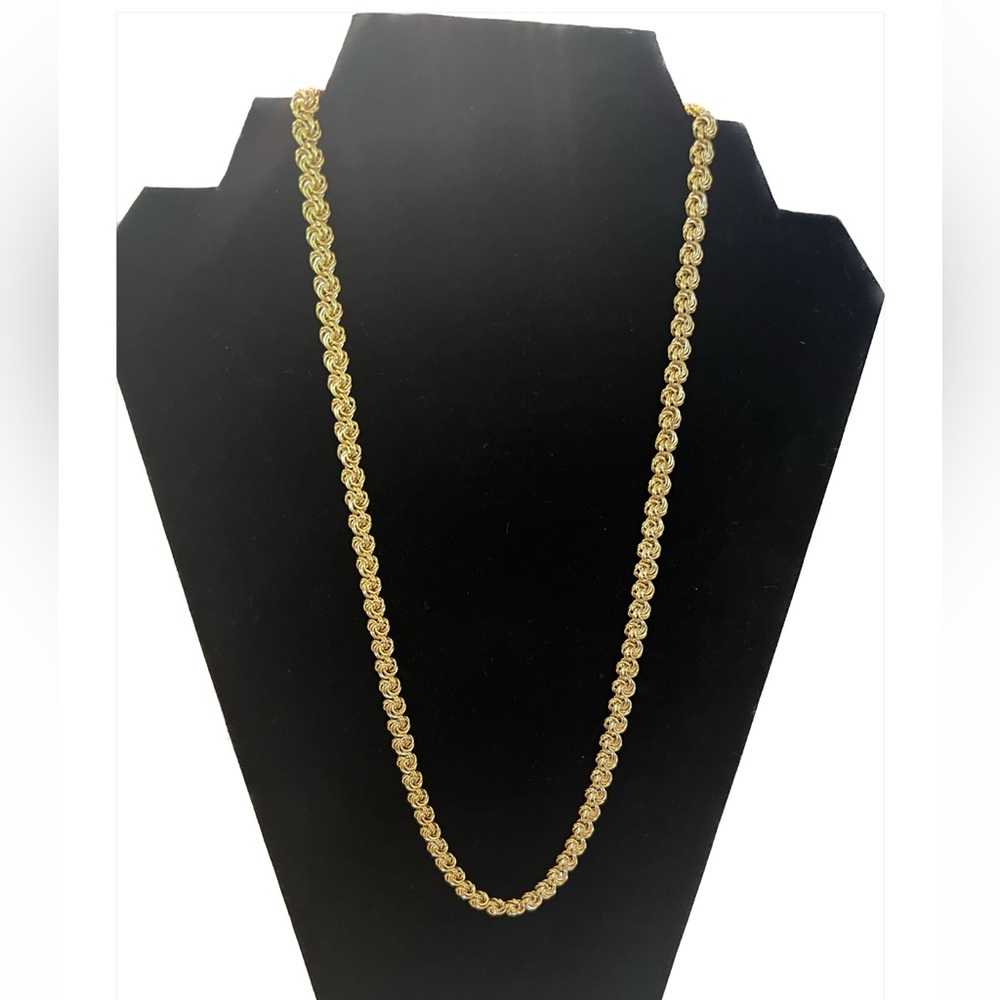 Trifari Gold Plated Flat Byzantine Chain
Necklace
